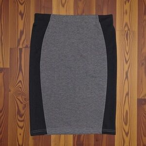 Forever 21 Grey & Black Colourblock Mini Bodycon Pencil Skirt